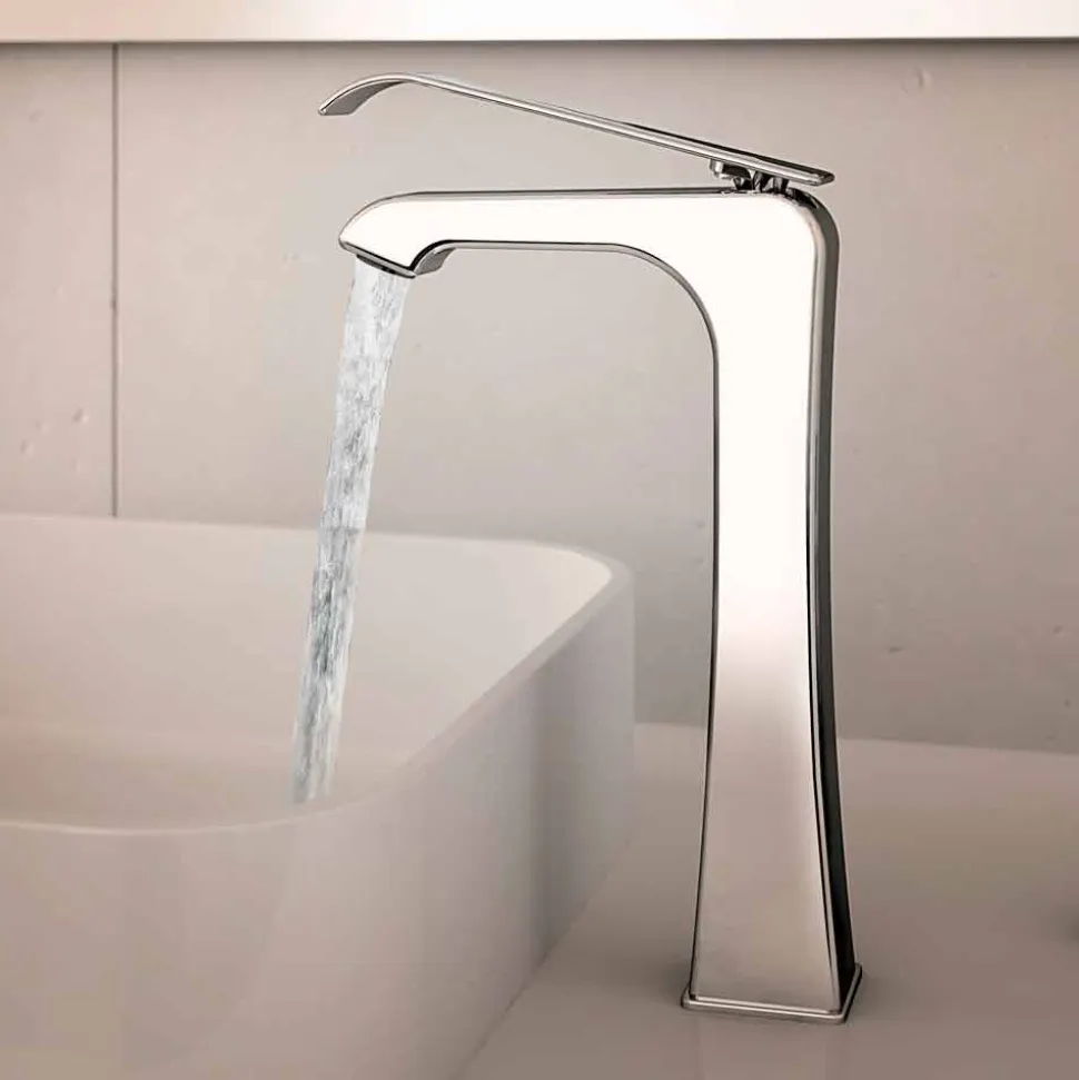 Miscelatore per Lavabo in Ottone Cromato di Design Made in Italy - Bonina