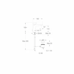 Miscelatore per Lavabo in Ottone Design Moderno Made in Italy - Besugo