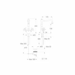 Miscelatore per Lavabo Monoforo in Ottone Cromato Made in Italy - Binsu
