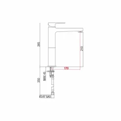 Miscelatore per Lavabo Prolungato in Ottone Senza Scarico Made in Italy - Sindra