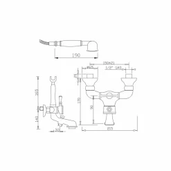 Miscelatore per Vasca da Bagno Esterno in Ottone Made in Italy - Neno