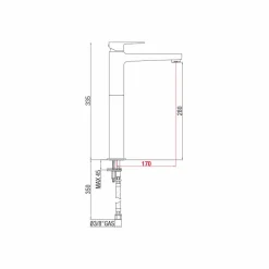 Miscelatore Prolungato per Lavabo Moderno in Ottone Made in Italy - Sindra