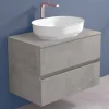 Mobile Arredo Bagno a Sospensione e Lavabo Ovale, Design Moderno - Cesiro