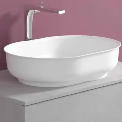 Mobile Arredo Bagno a Sospensione e Lavabo Ovale, Design Moderno - Cesiro