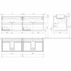 Mobile Arredo Bagno Sospeso con Lavabo Doppio a Incasso, Design Moderno - Dumbo
