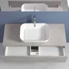 Mobile a Sospensione per il Bagno con Lavabo, Design in 4 Finiture - Paoletto