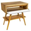 Mobile Bagno a Terra in Teak Naturale con Cassetto in Mogano Bianco - Gatien