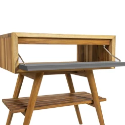 Mobile Bagno a Terra in Teak Naturale con Cassetto in Mogano - Gatien