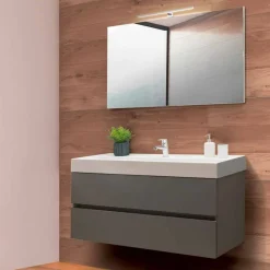Mobile Bagno 120 cm, Specchio e Lavabo – Becky