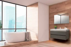 Mobile Bagno 120 cm, Specchio e Lavabo – Becky