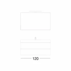 Mobile Bagno 120 cm, Specchio e Lavabo – Becky