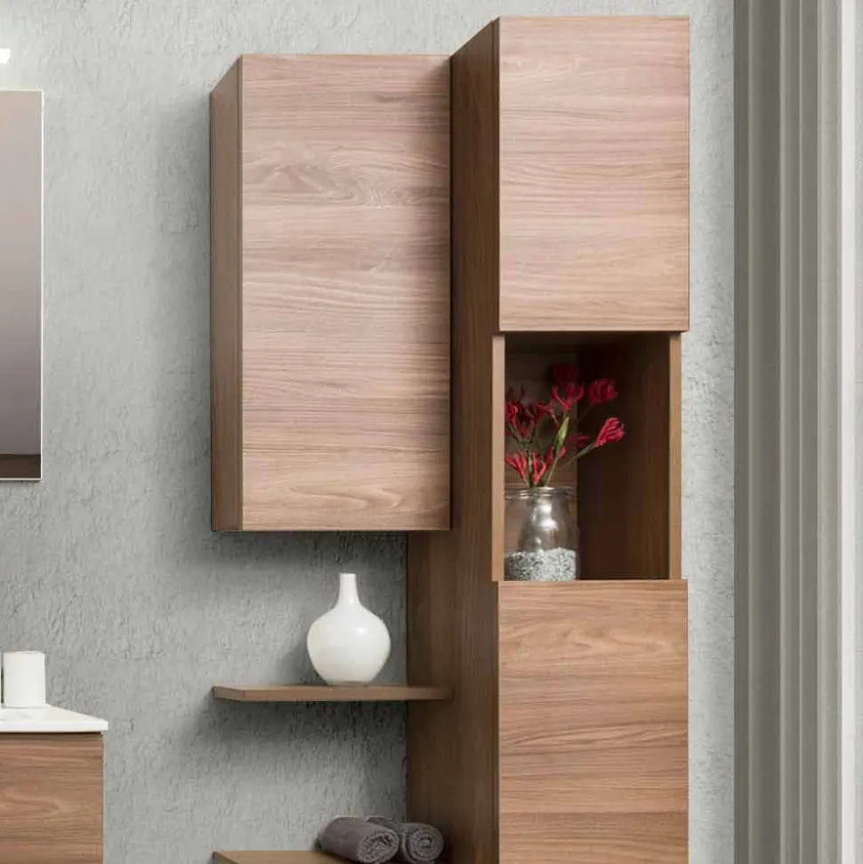 Mobile Bagno 60 cm, Specchio, Lavabo e Colonna – Becky