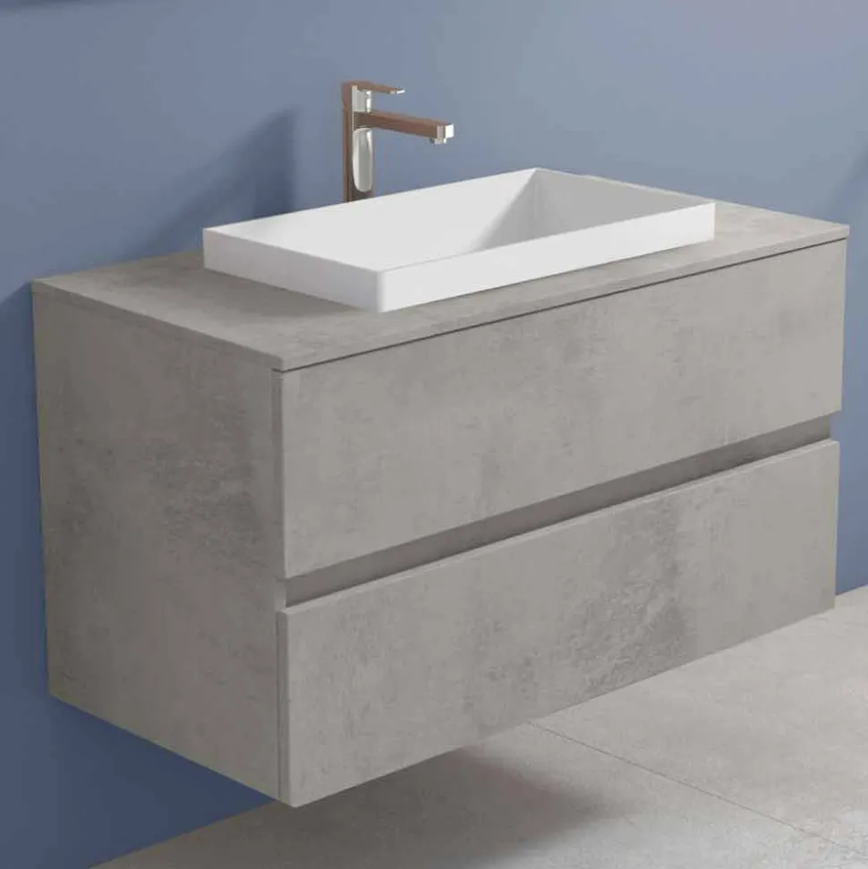 Mobile Bagno con Lavabo a Incasso, Design Moderno a Sospensione - Casimira