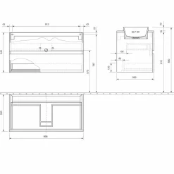 Mobile Bagno con Lavabo a Incasso, Design Moderno a Sospensione - Casimira
