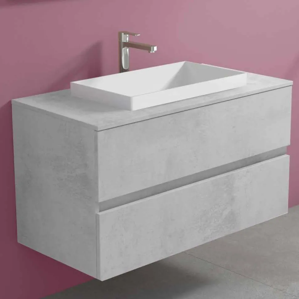Mobile Bagno con Lavabo a Incasso, Design Moderno a Sospensione - Casimira