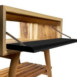 Mobile Bagno con Struttura in Teak Naturale e Cassetto in Mogano  - Gatien