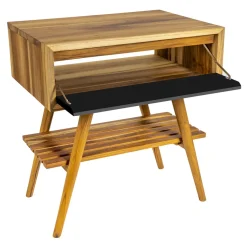 Mobile Bagno con Struttura in Teak Naturale e Cassetto in Mogano  - Gatien