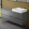 Mobile Bagno Design Moderno con Lavabo da Appoggio Dx o Sx 4 Finiture - Alchimeo