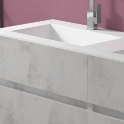 Mobile Bagno Doppio Lavabo, Design Moderno Sospeso in 4 Finiture - Doppietto