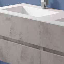 Mobile Bagno Doppio Lavabo, Design Moderno Sospeso in 4 Finiture - Doppietto