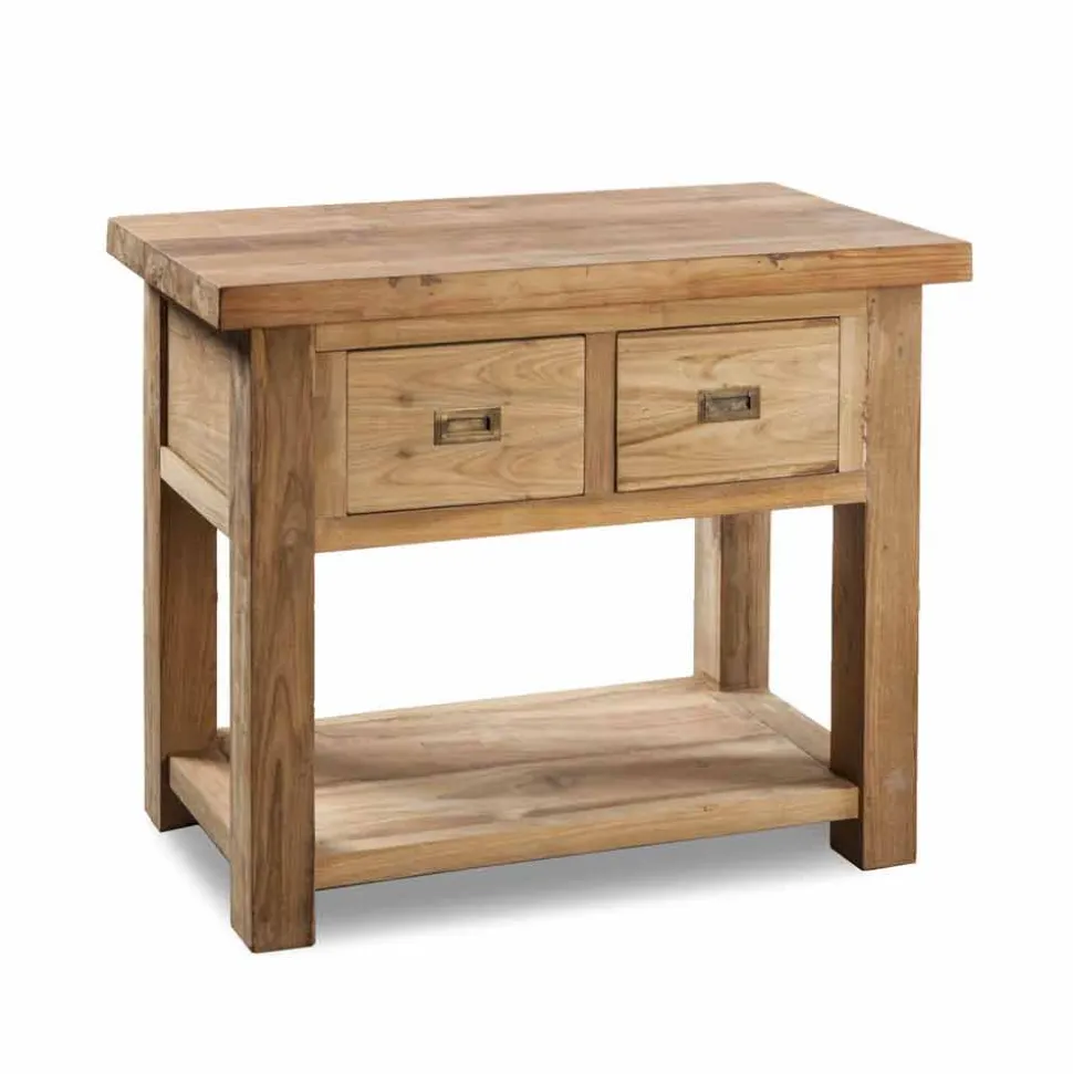 Mobile Bagno in Legno Teak Naturale con 2 Cassetti - Faetano