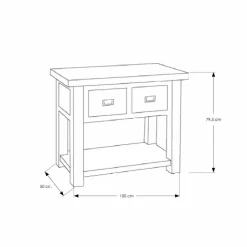 Mobile Bagno in Legno Teak Naturale con 2 Cassetti - Faetano
