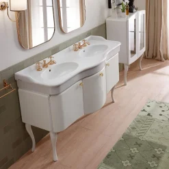 Mobile Bagno Monocolore con Lavabo in Ceramica Bianca - Candy