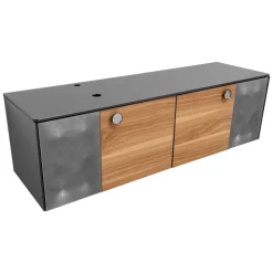 Mobile Bagno Sospeso 160 cm in Vetro 8 mm Temperato e Rovere Europeo - Excelsior