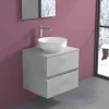 Mobile Bagno Sospeso con Lavabo da Appoggio Rotondo, Design Moderno - Dumbo