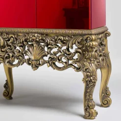 Mobile con base legno intagliata design di lusso, made in Italy, Sam