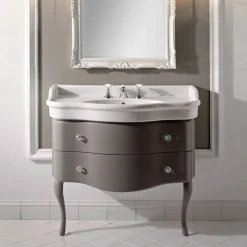 Mobile con Due Cassetti Laccato Lucido e Lavabo Made in Italy - Candy