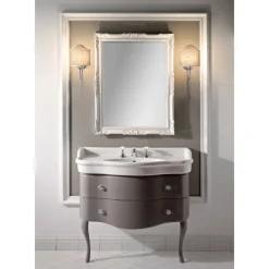 Mobile con Due Cassetti Laccato Lucido e Lavabo Made in Italy - Candy