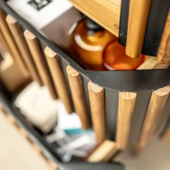 Mobile da Bagno a Colonna Realizzato in Teak Massello e Mogano - Plumeria