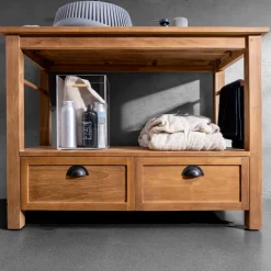 Mobile da Bagno da Terra Realizzato in Teak con Due Cassetti - Frangipani