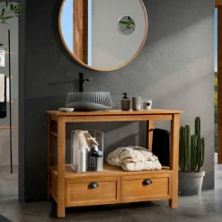 Mobile da Bagno da Terra Realizzato in Teak con Due Cassetti - Frangipani