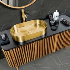 Mobile da Bagno in Teak Massello e Mogano Realizzato a Mano - Heliconia