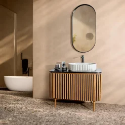 Mobile da Bagno in Teak Massello e Mogano Realizzato a Mano - Heliconia