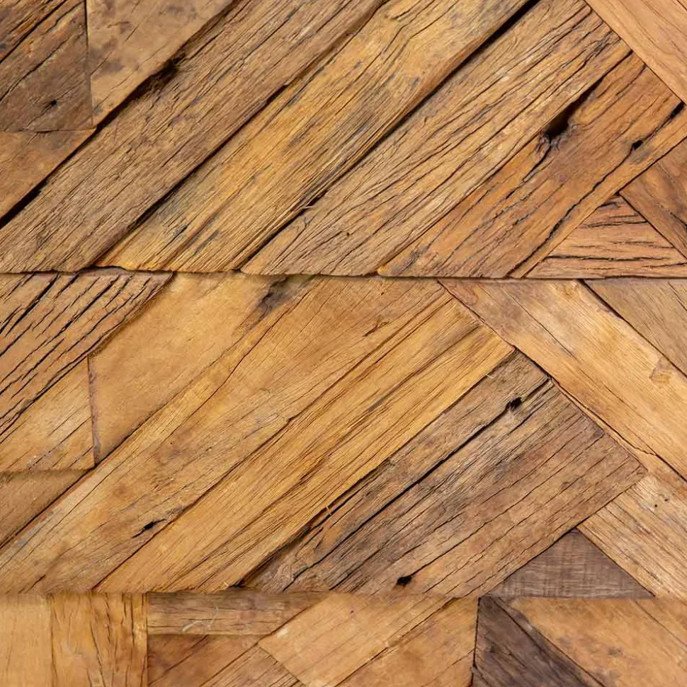 Mobile da Soggiorno in Metallo Nero con 3 Cassetti in Legno - Relitto