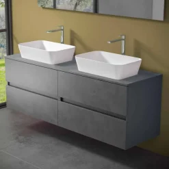 Mobile per Bagno a Sospensione con Doppio Lavabo da Appoggio - Mandrillo