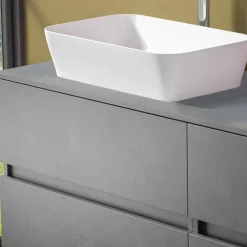 Mobile per Bagno a Sospensione con Doppio Lavabo da Appoggio - Mandrillo