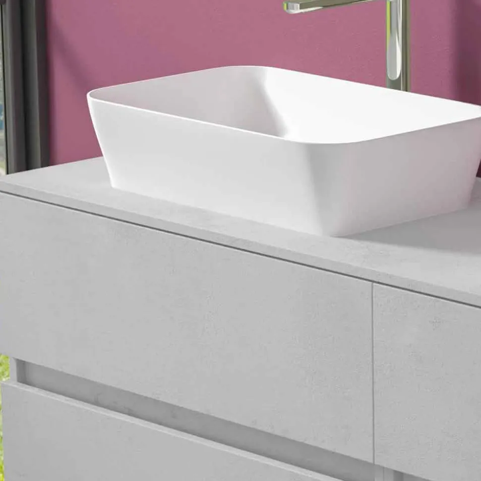 Mobile per Bagno a Sospensione con Doppio Lavabo da Appoggio - Mandrillo