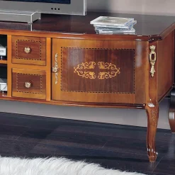 Mobile Porta Tv Classico in Legno con Intarsi Made in Italy - Katerine