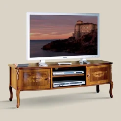 Mobile Porta Tv Classico in Legno con Intarsi Made in Italy - Katerine