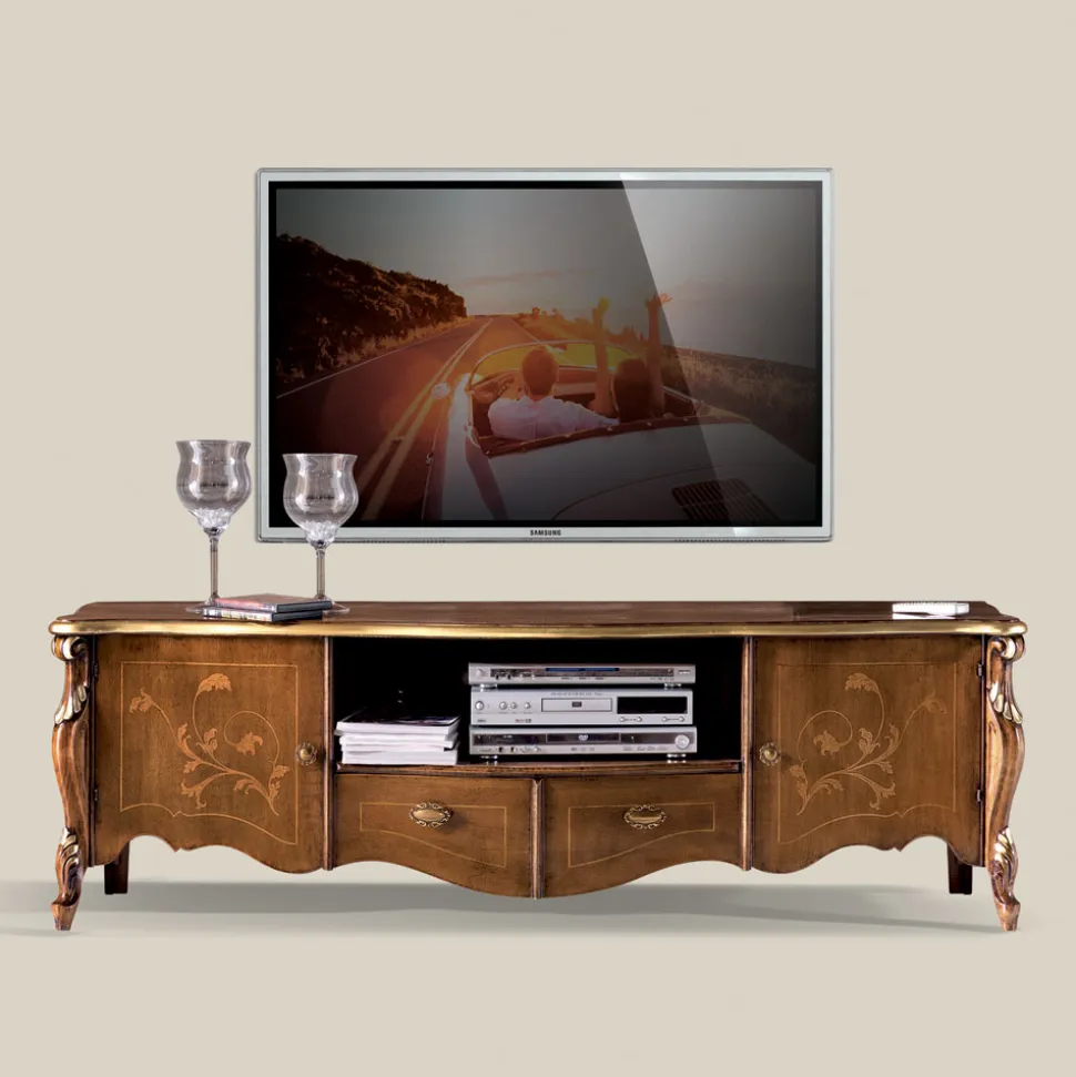 Mobile Porta Tv con 2 Ante e 2 Cassetti in Legno Made in Italy - Caligola