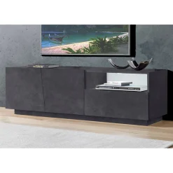 Mobile Porta Tv con 2 Ante, un Cassetto e Vano a Giorno Made in Italy - Popilio