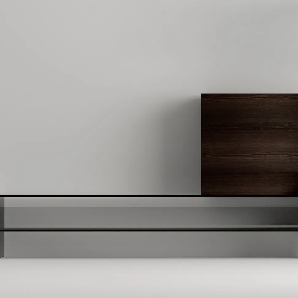 Mobile Porta Tv con 3 Mensole e Contenitore Battente Made in Italy - Ronan