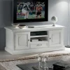 Mobile Porta Tv con 2 Vani a Giorno e 2 Ante in Laccato Bianco Made in Italy - Atai