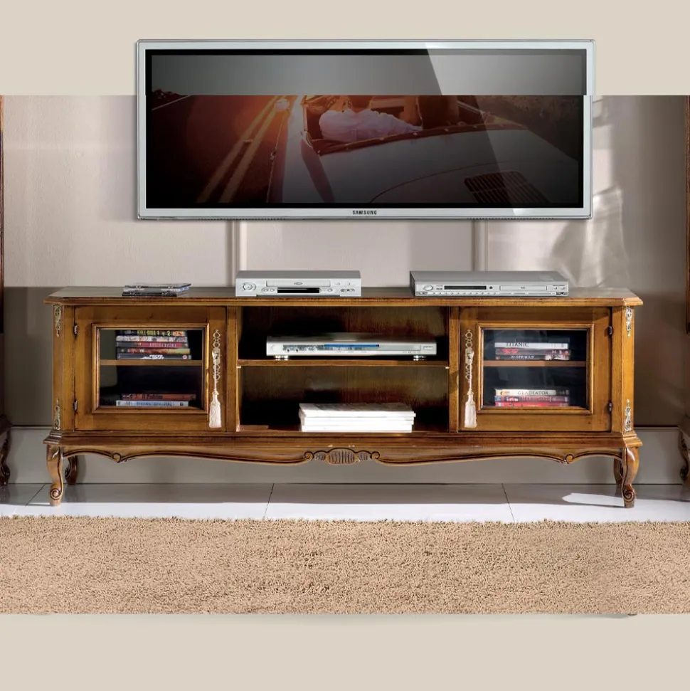 Mobile Porta Tv da Salotto in Legno Noce Bassano Made in Italy - Richard