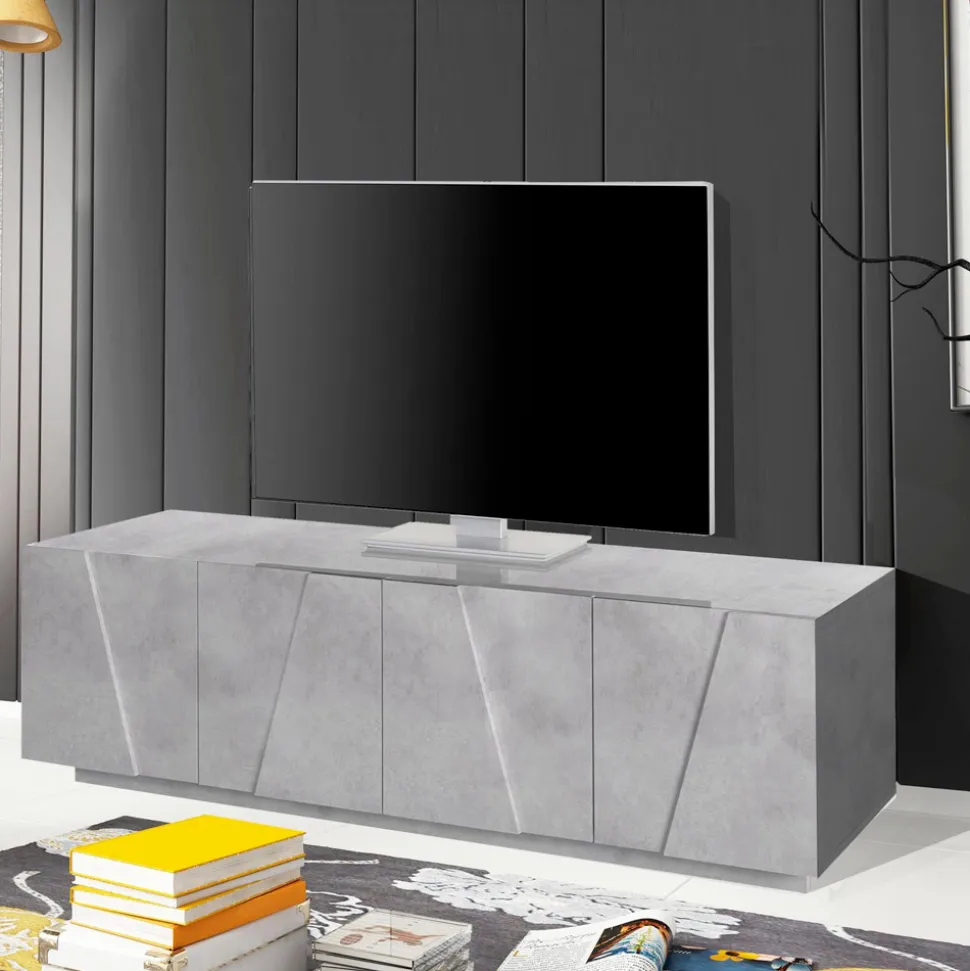 Mobile Porta Tv da Soggiorno con 4 Ante in Melaminico Made in Italy - Naditza