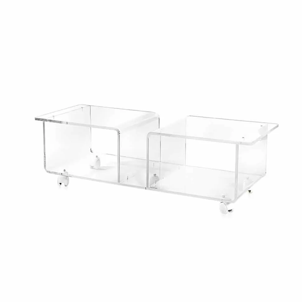Mobile porta tv design moderno in plexiglass trasparente Mago Double